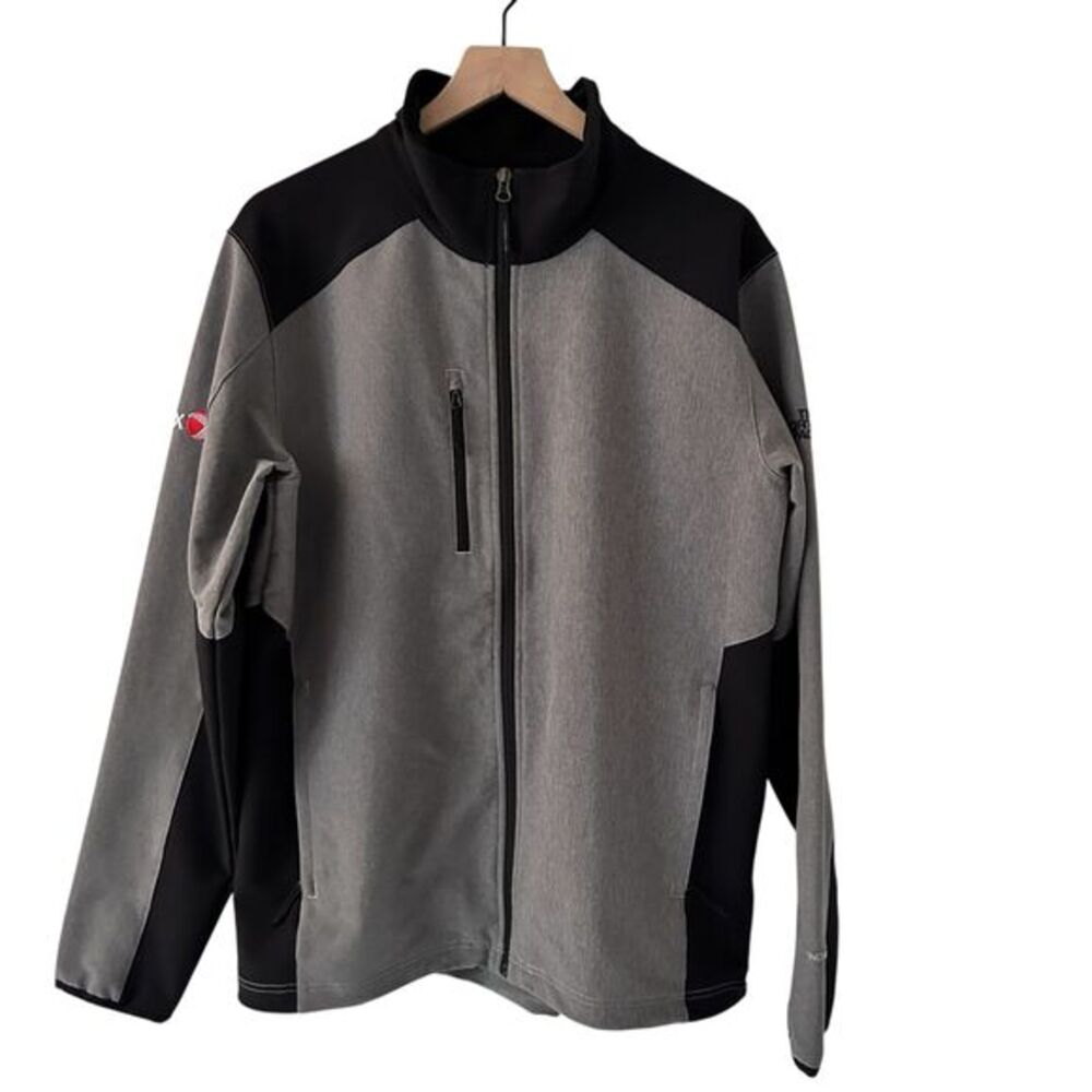 The North Face Black and Grey Windwall Full Zip Jacket Xerox Logo Size L